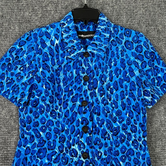 Sag Harbor Dress Blouse Womens 6P Animal Motif Button Front Vintage Y2K Retro - Picture 3 of 9